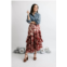 Anna Cate elle skirt in burgundy floral