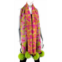 Mitchie scco97 - camo scarf with fox poms in lime/pink