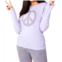 French kyss long sleeve peace crew in lilac