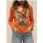 DAYDREAMER johnny cash boots and hat crew top in tangerine