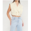 Entro double breasted cropped vest in natural