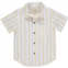 ME & HENRY kids newport short sleeved shirt in sage/gold/orange stripe