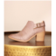 Qupid faux leather strap front bootie in taupe