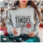 Trendznmore tinsel in a tangle christmas sweatshirt in gray