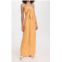 CAROLINE CONSTAS kaia polka dot strapless maxi dress in mustard