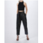 Smythe pleated leather pant in black