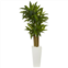 HomPlanti cornstalk dracaena artificial plant in white tower planter 5