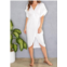 Venti6 twist cuff short sleeve dress in white