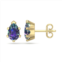 SSELECTS 1 1/2 carat pear shape mystic topaz stud earrings in 14k yellow gold over sterling silver