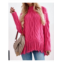 Pretty Bash fringe cable knit sweater in pink