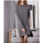MOLLY BRACKEN rib knit tube dress in dark grey