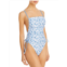 Capittana irene womens floral print side tie one-piece swimsuit