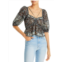 Sea New York marlee print top womens ruched floral print blouse