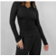 Moodie valerie ruched long sleeve top in black