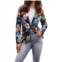 CHARLIE B printed linen button jacket in gardenia/floral