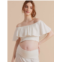 A Pea in the Pod off the shoulder maternity crop top