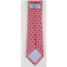 Battisti Napoli red with circle pattern 100% silk skinny neck tie