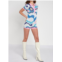ANOTHER GIRL psychedelic intarsia playsuit in multi