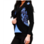 Angel Apparel signature wrap with pin in black/periwinkle