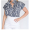 Never a Wallflower vicki floral s/s top in navy floral