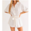 LE LIS collared romper in off white