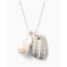 CHAN LUU fossilized shell & pearl charm necklace in silver