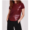 Another Love elaina vino pleather top in red
