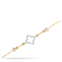 Non Branded lb exclusive 14k yellow gold 0.16ct diamond quatrefoil bracelet br09684-y
