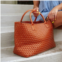 Pretty Simple drew faux leather woven bag in brown