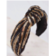 Caroline Hill sequin striped headband in black and gold