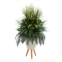 HomPlanti mixed greens artificial plant in white planter with legs 4.5