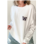 Chicka-d uw logo corded boxy sweatshirt in white