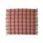 Creative co-op 50x60 multicolor cotton flannel throw blanket in red