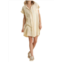 Umgee short sleeve gauze shirt dress in cream