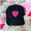 Prickly Pear TX corded chenille heart cap in black