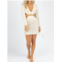 MABLE knit long sleeve o-ring cover up in cream