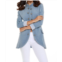 French kyss amina long button jacket in denim