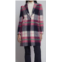 Vilagallo patricia plaid single breast wool blend coat in pink navy green plaid