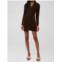 PEPPERMAYO ring my bell mini dress in chocolate brown