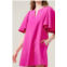 THML flutter bell sleeve dress in pink