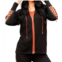 Angel Apparel cheetah zip hoodie with zip sleeves in black/rust