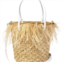 Sensi Studio feather baby bucket bag in beige