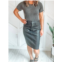 KanCan finley denim skirt in black washed metallic overlay