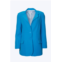 Goldie LONDON oversized single-breasted twill crepe blazer in sea blue