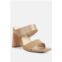 Rag & Co alodia slim block heel sandals in taupe