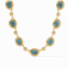 Julie Vos tudor stone necklace in iridescent peacock blue