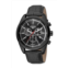 Ferre Milano mens black dial black leather watch