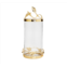 Classic Touch Decor hammered glass canister with gold leaf lid