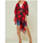 ANDREE BY UNIT buffalo plaid wrap in red