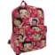 Betty Boop womens microfiber large backpack in pink/red with kisses